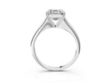 Silver Asscher Cut Solitaire Diamond Ring with Six-Prong Setting and Classic Band_9