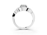 Silver Asscher Cut Solitaire Intertwined Band Prong Setting Ring_17