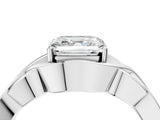 Silver Asscher Cut Solitaire Intertwined Band Prong Setting Ring_18