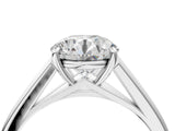 Silver Asscher Solitaire Engagement Ring with Four-Prong Setting and Classic Band 4