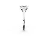 Silver Asscher Solitaire Engagement Ring with Six-Prong Setting and Classic Band 3