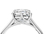 Silver Asscher Solitaire Engagement Ring with Six-Prong Setting and Classic Band 5