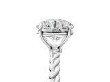 Silver Asscher Solitaire Twist Band Ring with Four-Prong Setting_61