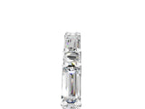 Silver Baguette and Round Diamond Bar Setting Half Eternity Band with Prong Setting_23