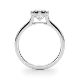 Silver Bezel Set Cushion Cut Solitaire Ring 2