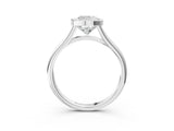 Silver Bezel Set Cushion Cut Solitaire Ring with Tapered Band 3