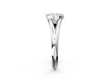 Silver Bezel Set Cushion Solitaire Diamond Ring with Smooth Band 2