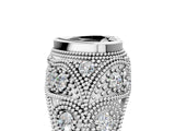 Silver Bezel Set Fancy Black Heart Cut Diamond Milgrain Band Ring_11