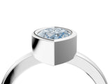 Silver Bezel Set Fancy Blue Marquise Cut Solitaire Engagement Ring with Classic Band_10