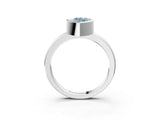 Silver Bezel Set Fancy Blue Marquise Cut Solitaire Engagement Ring with Classic Band_9
