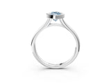 Silver Bezel Set Fancy Blue Marquise  Solitaire Diamond Ring with Smooth Band 4