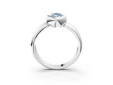 Silver Bezel Set Fancy Blue Marquise  Solitaire Ring with Wide Band 4
