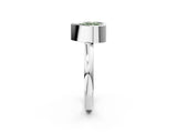 Silver Bezel Set Fancy Green Heart Cut Solitaire Engagement Ring with Classic Band_8