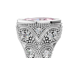 Silver Bezel Set Fancy Pink Marquise Cut Diamond Milgrain Band Ring_11