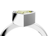Silver Bezel Set Fancy Yellow Heart Cut Solitaire Engagement Ring with Classic Band_10