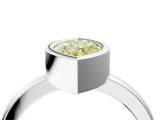 Silver Bezel Set Fancy Yellow Marquise Cut Solitaire Engagement Ring with Classic Band_10