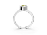 Silver Bezel Set Fancy Yellow Marquise Cut Solitaire Engagement Ring with Classic Band_9