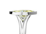 Silver Bezel Set Fancy Yellow Marquise  Solitaire Diamond Ring with Smooth Band 5