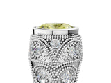 Silver Bezel Set Fancy Yellow Oval Cut Diamond Milgrain Band Ring_11