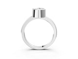 Silver Bezel Set Fancy Yellow Pear Cut Solitaire Engagement Ring with Classic Band_9