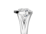 Silver Bezel Set Heart Cut Solitaire Ring with Tapered Band 5
