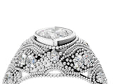 Silver Bezel Set Marquise Cut Diamond Milgrain Band Ring_17