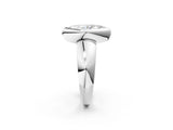 Silver Bezel Set Marquise Solitaire Ring with Wide Band 3