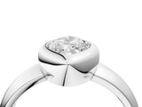 Silver Bezel Set Marquise Solitaire Ring with Wide Band 5