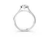 Silver Bezel Set Oval Cut Solitaire Ring with Tapered Band 3