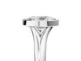 Silver Bezel Set Oval Solitaire Diamond Ring with Smooth Band 5