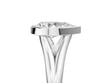 Silver Bezel Set Pear Cut Solitaire Ring with Tapered Band 5