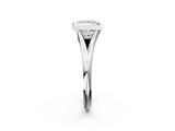 Silver Bezel Set Princess Cut Solitaire Ring with Tapered Band 2
