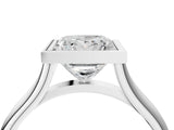 Silver Bezel Set Princess Cut Solitaire Ring with Tapered Band 4
