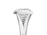 Silver Bezel Set Princess Cut Solitaire Ring with Tapered Band 5