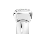 Silver Bezel Set Princess Solitaire Ring with Wide Band 5