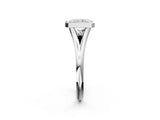 Silver Bezel Set Radiant Cut Solitaire Ring with Tapered Band 2