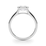 Silver Bezel Set Radiant Cut Solitaire Ring