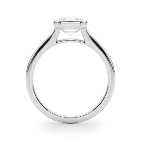 Silver Bezel Set Radiant Cut Solitaire Ring
