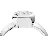 Silver Bezel Set Radiant Solitaire Ring with Wide Band 5