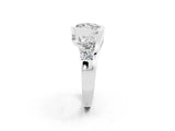 Silver Bezel Set Round Cut Diamond Split Shank Ring_8
