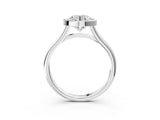 Silver Bezel Set Round Cut Solitaire Ring with Tapered Band 3