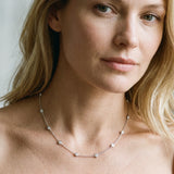 14K White Gold 2.65 Carat E VS Bezel-Set Round Diamond Station Necklace