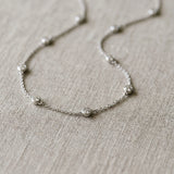14K White Gold 2.65 Carat E VS Bezel-Set Round Diamond Station Necklace