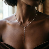 Silver Bezel-Set Round Diamond Station Y Necklace_10