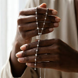 Silver Bezel-Set Round Diamond Station Y Necklace_11