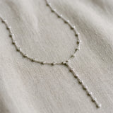 Silver Bezel-Set Round Diamond Station Y Necklace_13