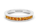 Silver Channel Set Princess Cut Citrine Eternity Band_12