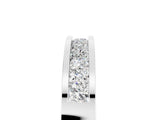 Silver Channel Set Princess Cut Moissanite Eternity Band_29