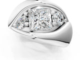 Silver Channel Set Princess Diamond Crossover Band_7