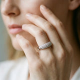 Silver Channel Set Round Diamond Dome Band_47